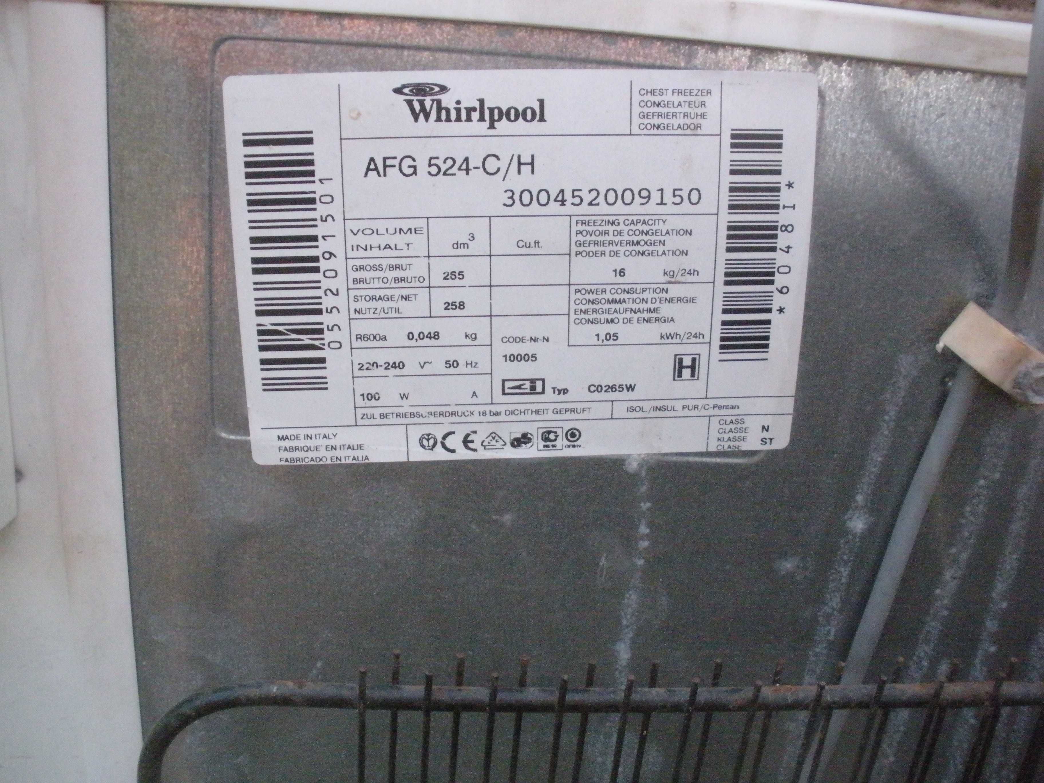 Zamrażarka Whirlpool 260 L.