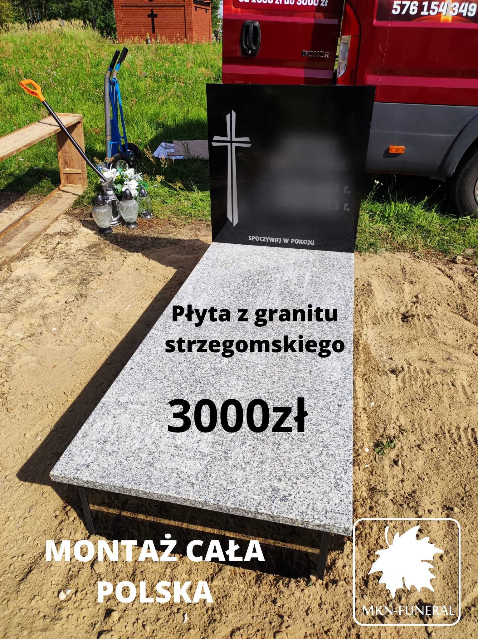 Nowoczesne nagrobki z płytą granitową - Niska cena 3000zł