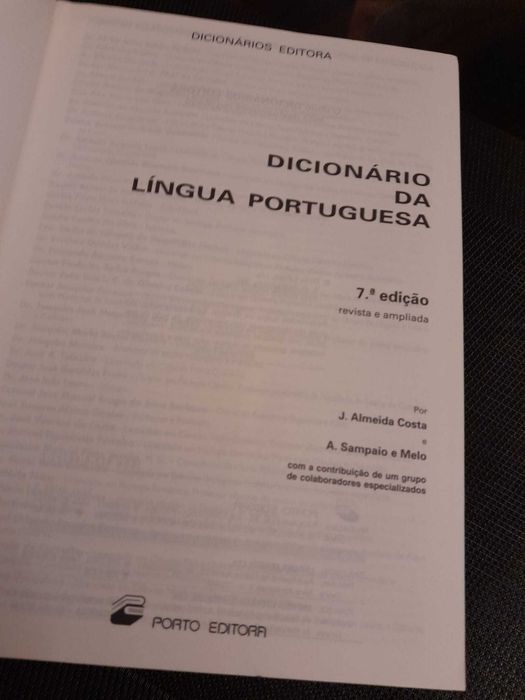 Dicionários da Língua Portuguesa Porto Editora 5ª, 6ª, 7ª e 8ª Edição