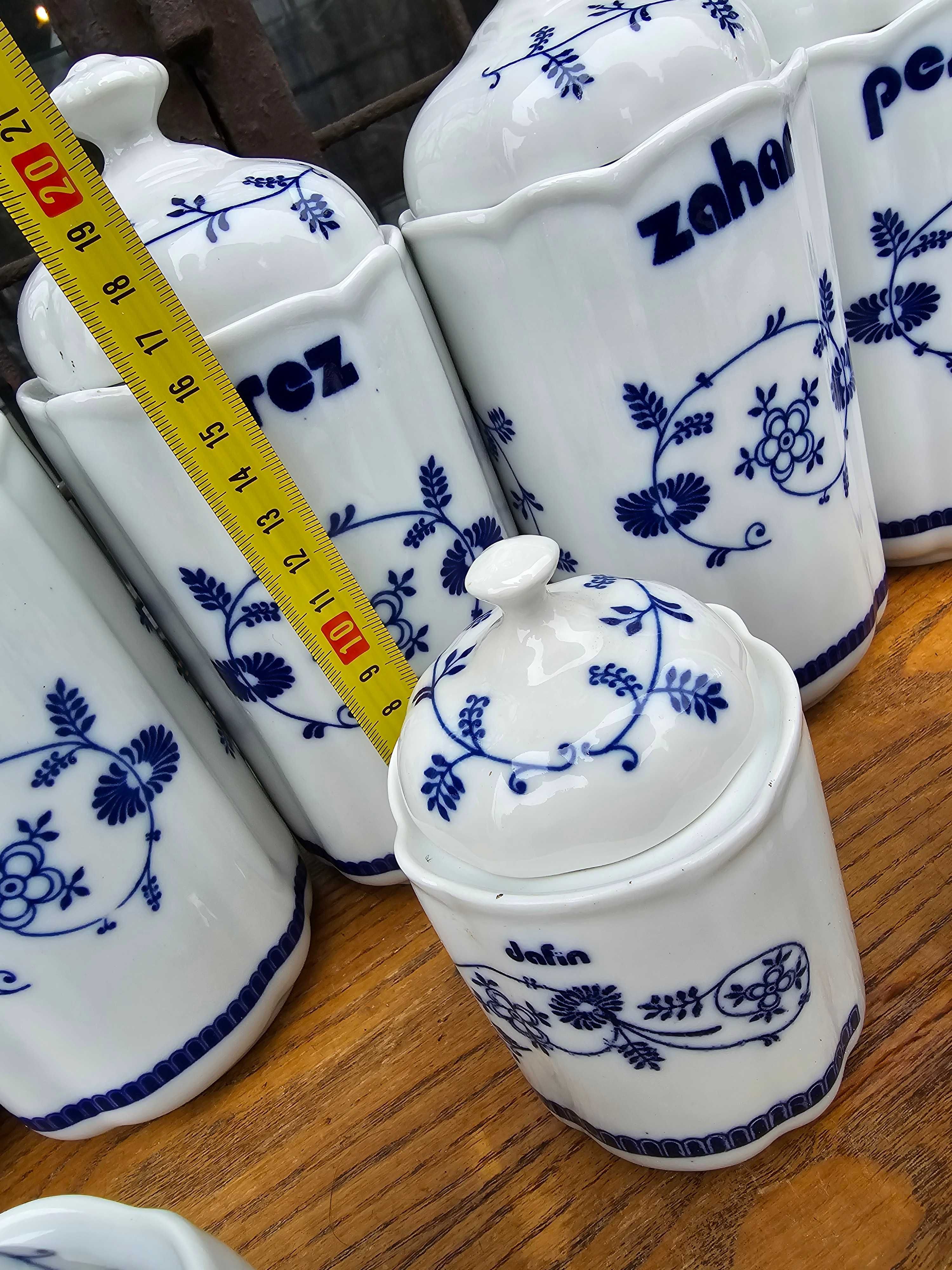 Stare porcelanowe pojemniki na przyprawy wielki zestaw