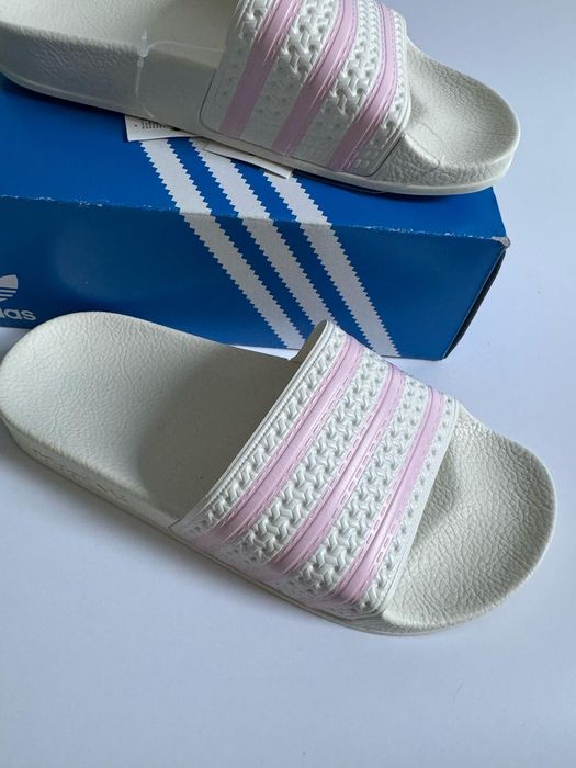 Nowe klapki damskie ADIDAS ADILETTE W białe różowe 37
