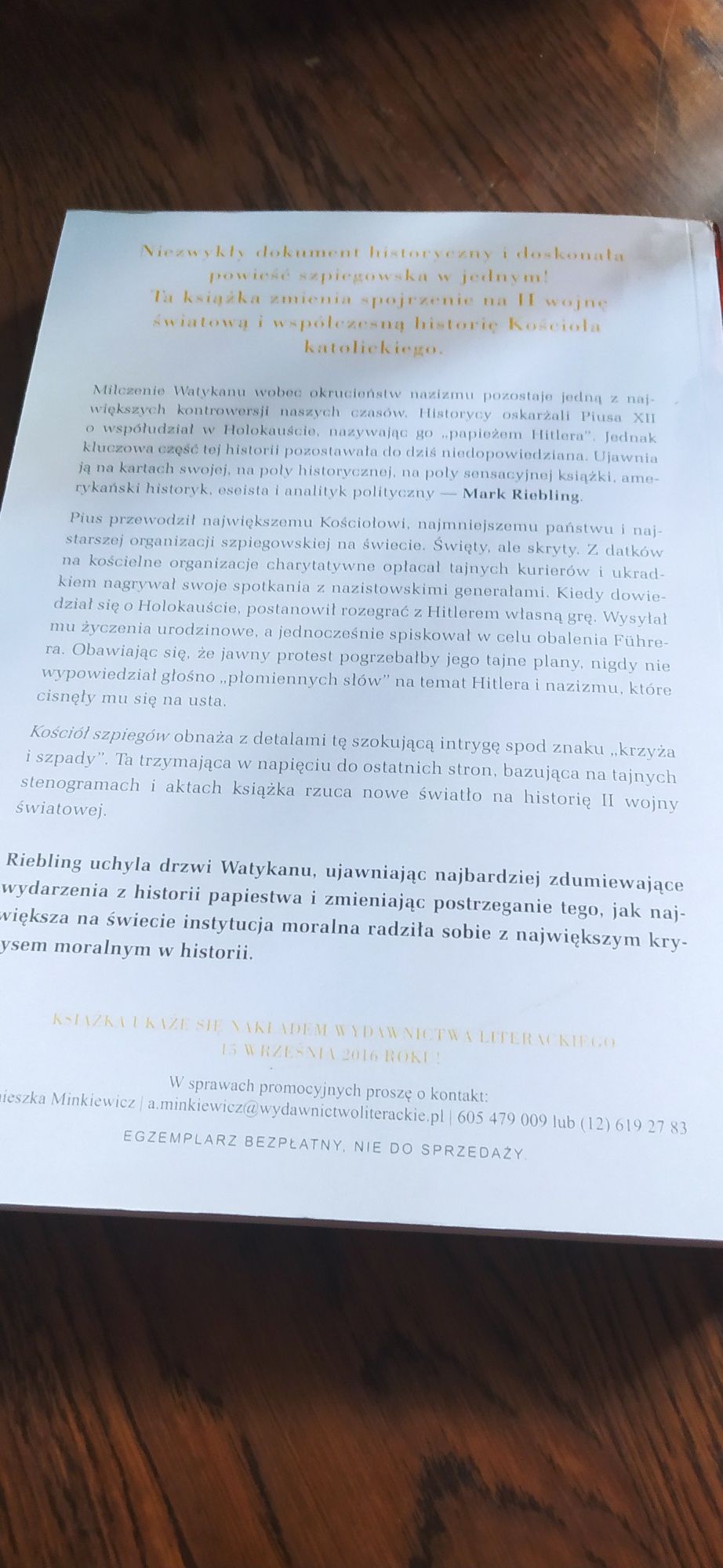 Kościół Szpiegów Mark Riebling