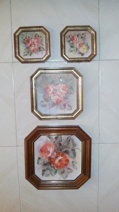 6 Quadros de azulejo pintado à mão (assinados-1990/1992)