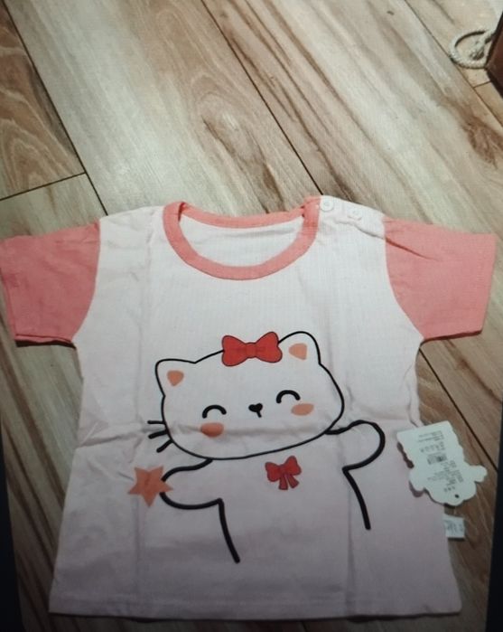 Zestaw dla dziewczynki t-shirt plus krótkie spodenki odzież niemowlęca