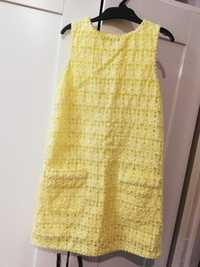 Sukienka koronkowa żółta rozmiar 128 cm 8 lat Next
