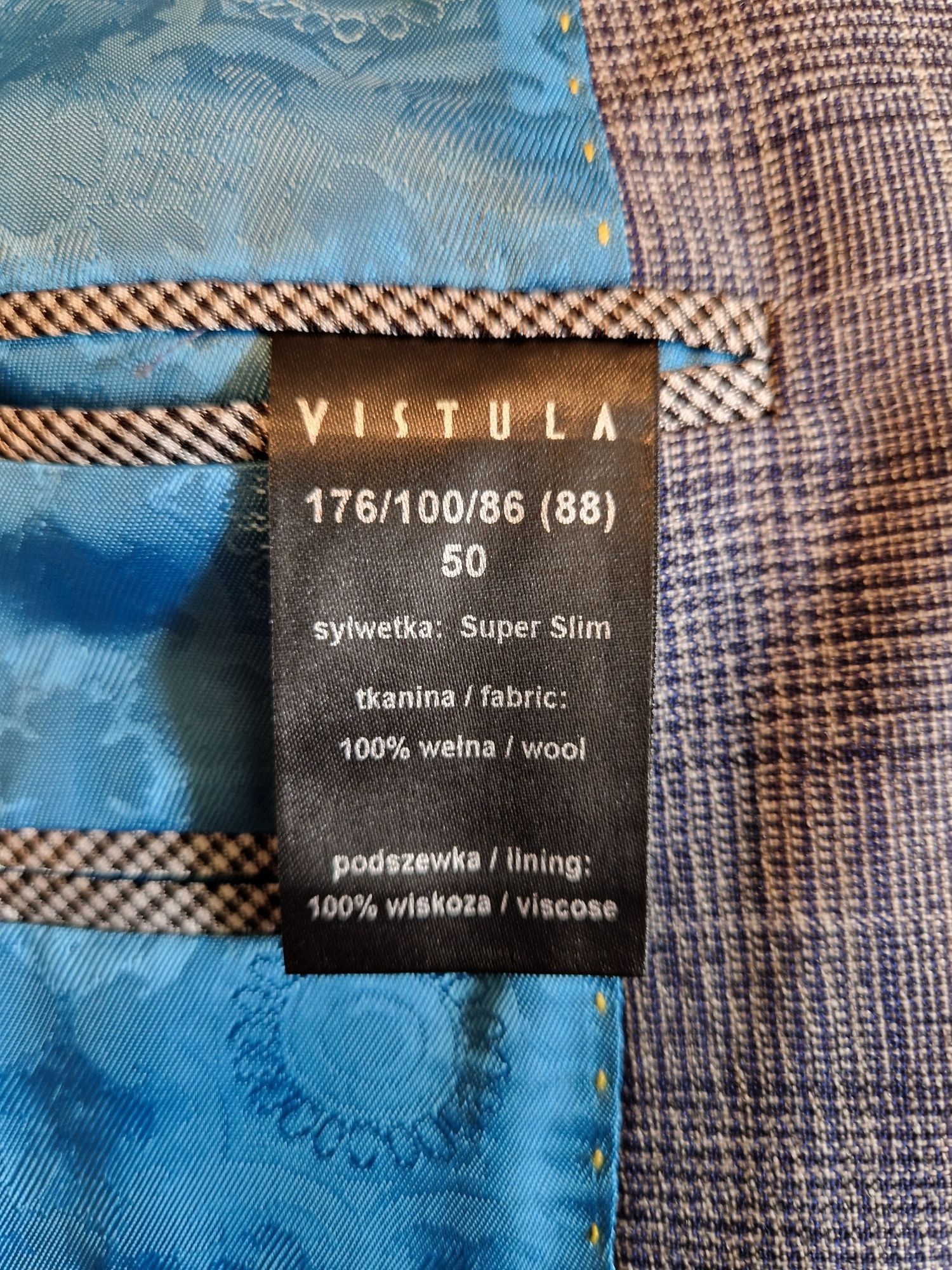 Garnitur Vistula super slim 100% wełna