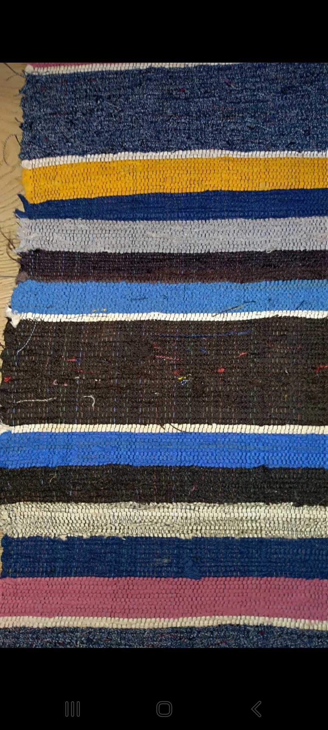 Piękny nowy chodnik dywan tkany na krosnach PRL 73x354 cm