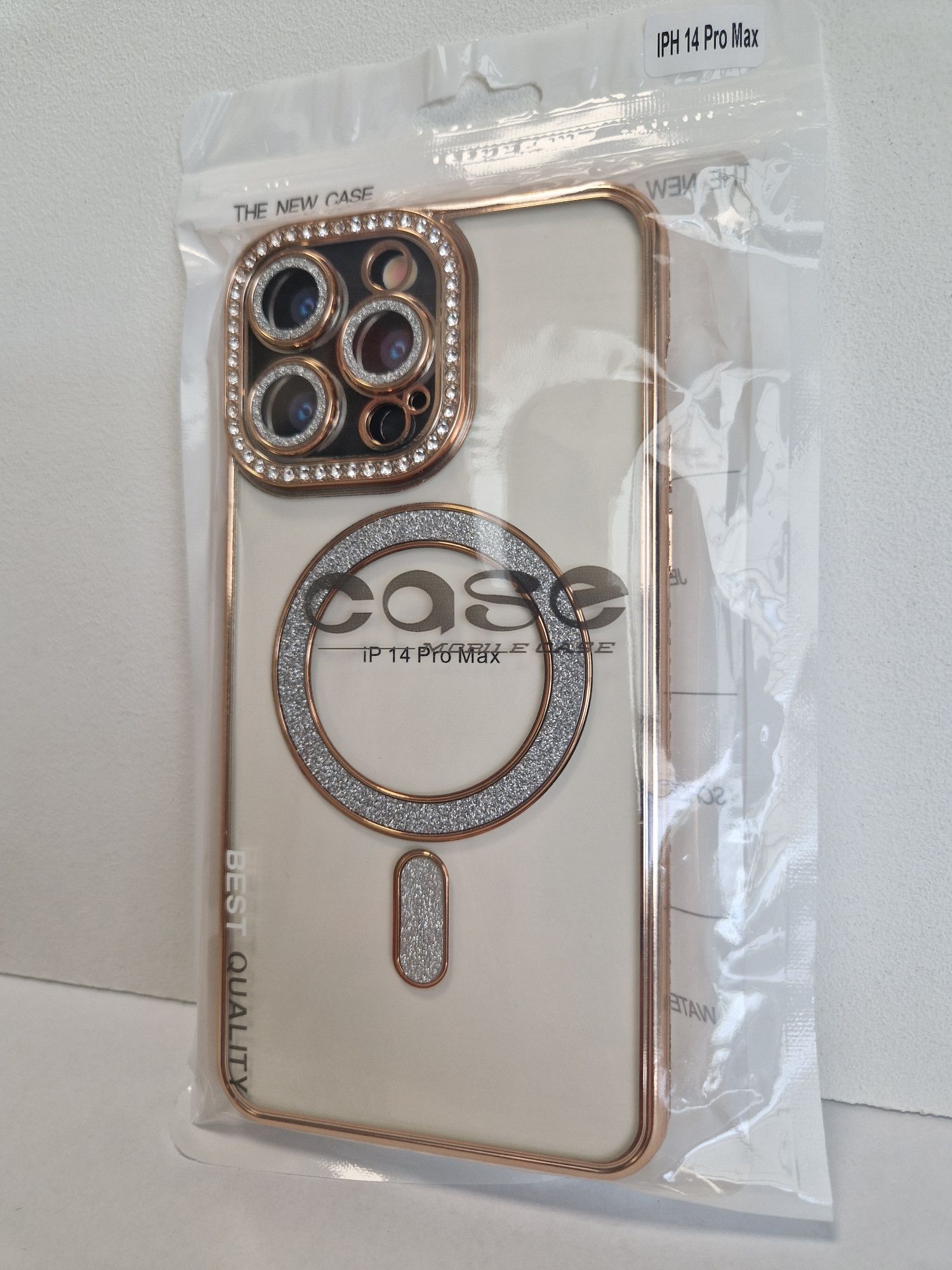 Bling Magsafe Case do Iphone 14 Pro Max złoty
