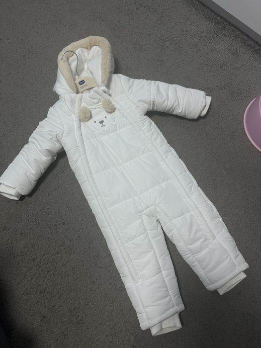 (В ІДЕАЛІ) Зимовий білий комбінезон Chicco (Чіко) 86 розміру