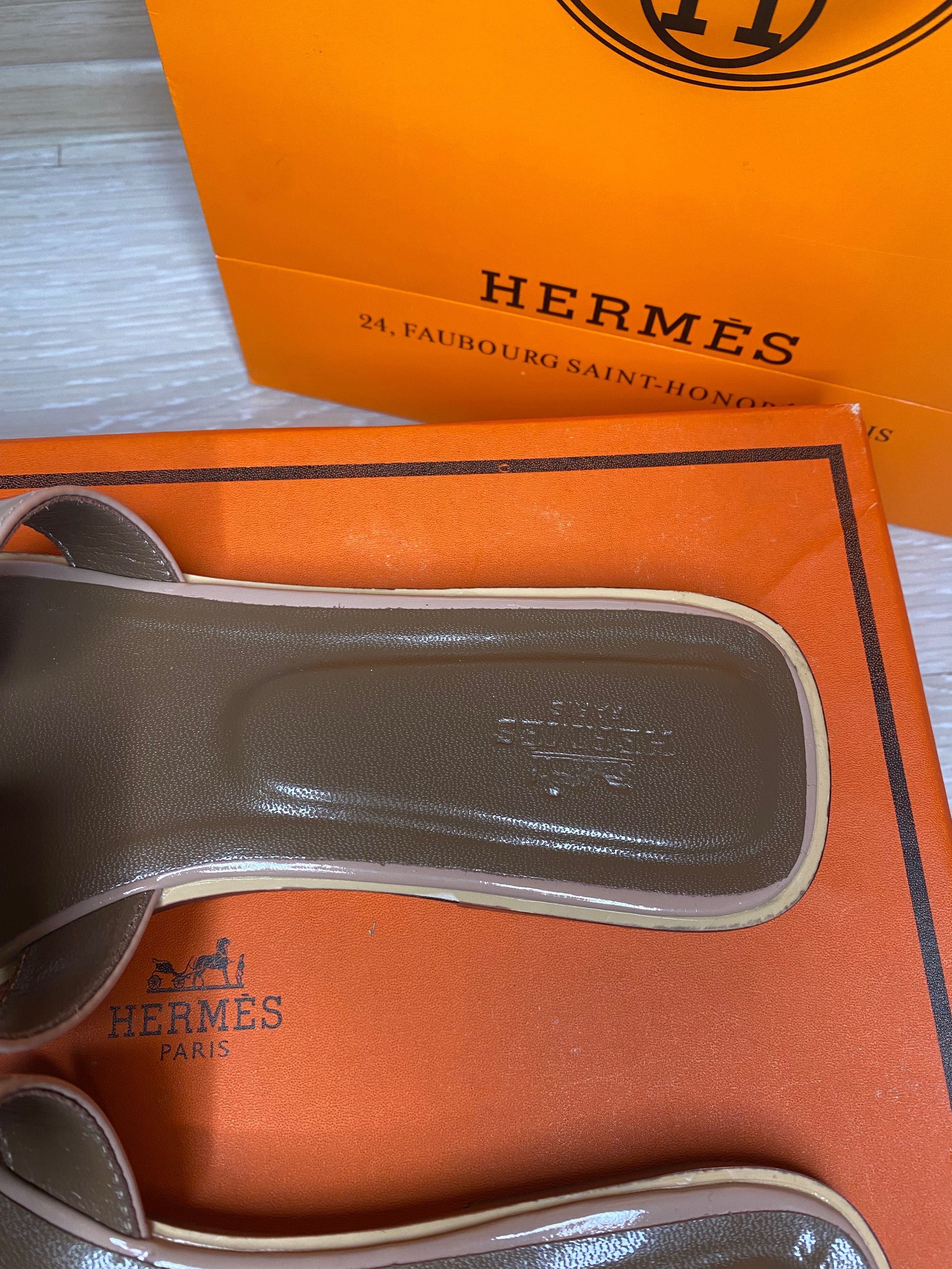 Шкіряні нові люкс якість шльопанці Hermes Ермес 37р