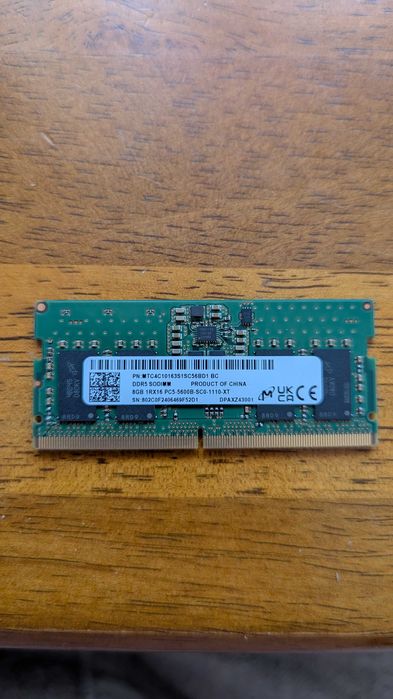 Оперативна пам'ять Micron SODIMM DDR5 16Gb (2x8)