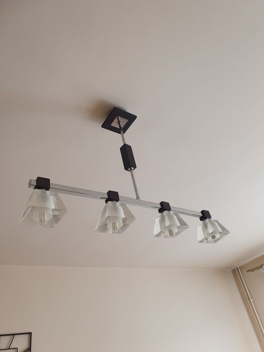 Lampa wisząca sztywna ciemny brąz srebro