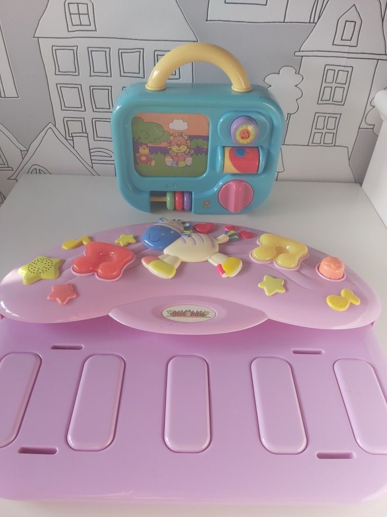 Zabawki interaktywne telewizorek pianino dla maluszka