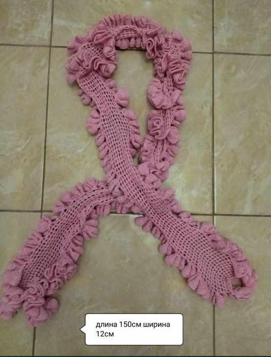 Шарф ажурный ручной работы