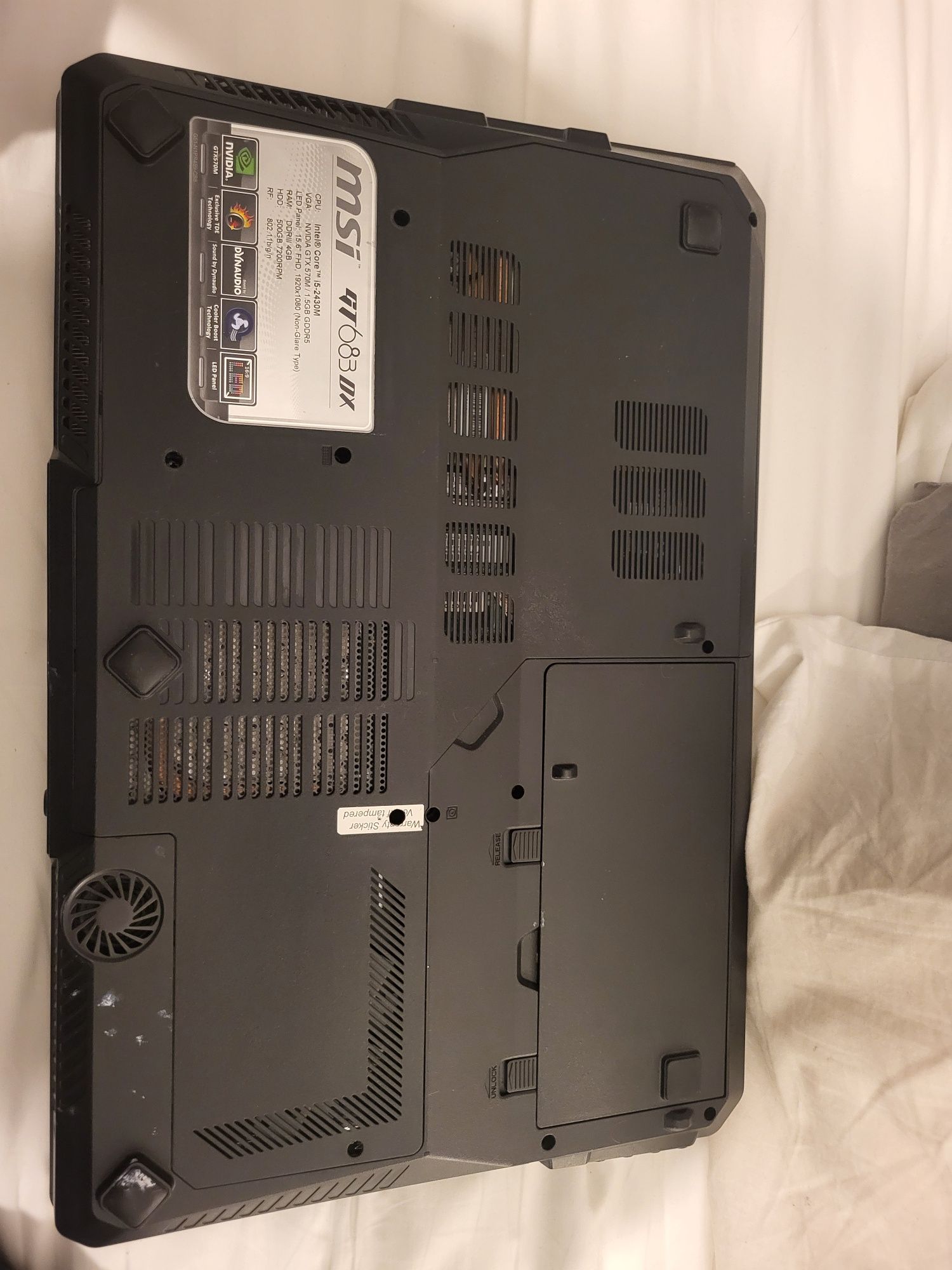 Laptop MSI GT 683 DX uszkodzony