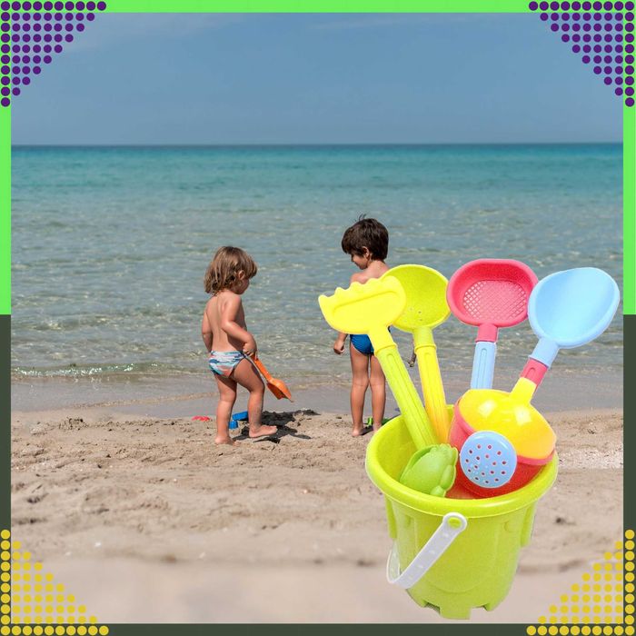 Wiaderko Zestaw8szt Zabawek Plażowych Ogrodowych do Piaskownicy Dzieci