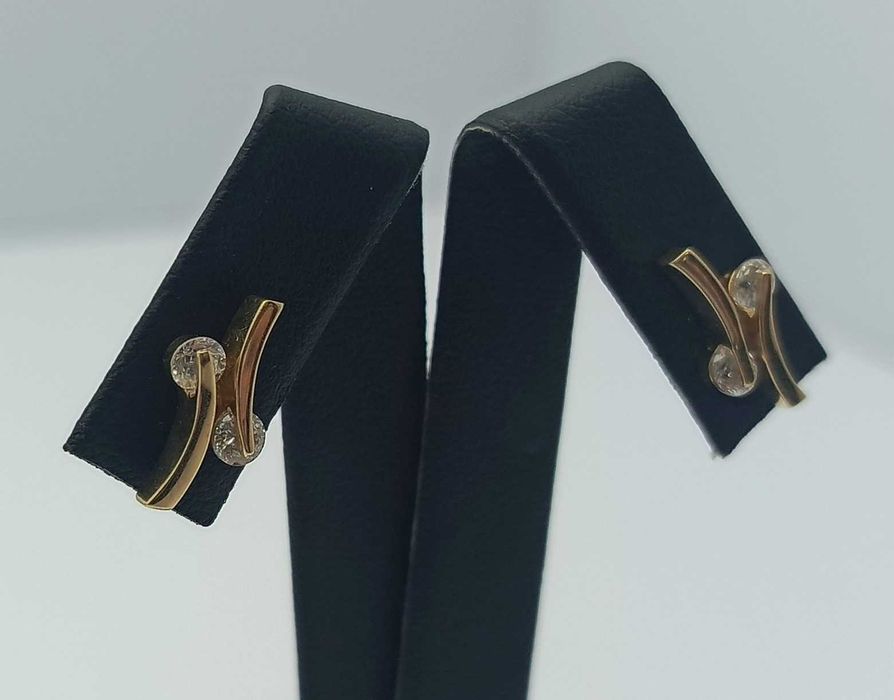 Eleganckie Złote Kolczyki 2,85g p585 Sztyft