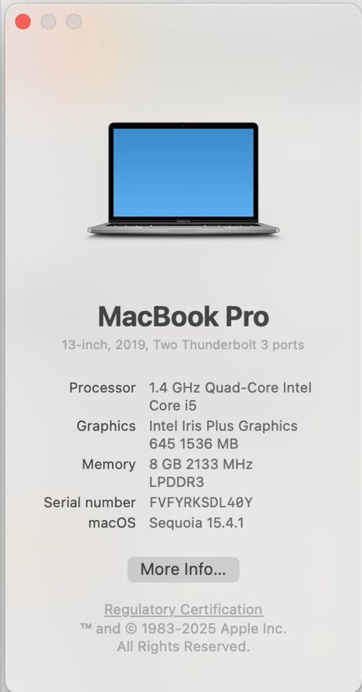 Macbook Pro 13 8/128 A2159 2019 Space Gray Touchbar