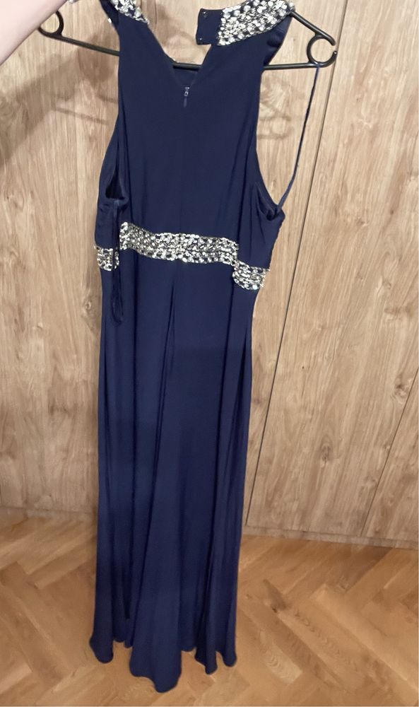Granatowa długa sukienka JS Boutique M 38 maxi