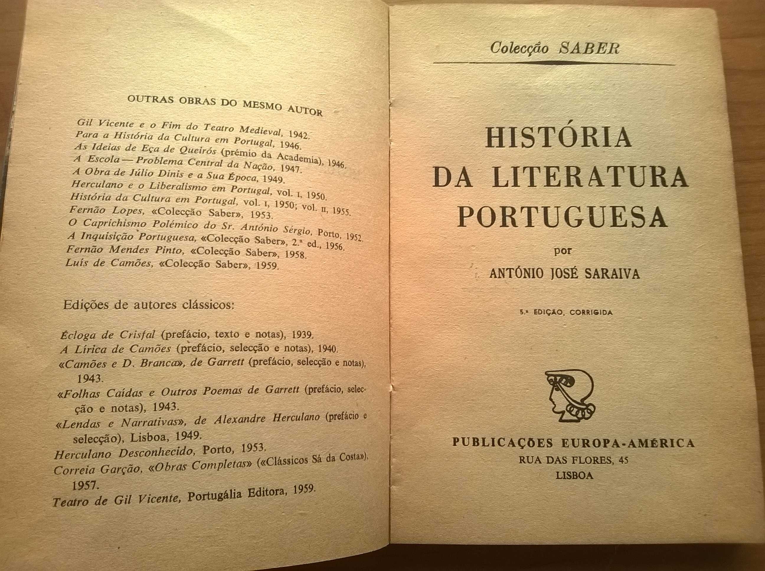 História da Literatura Portuguesa - António José Saraiva