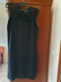 Sukienka czarna z koronkową górą