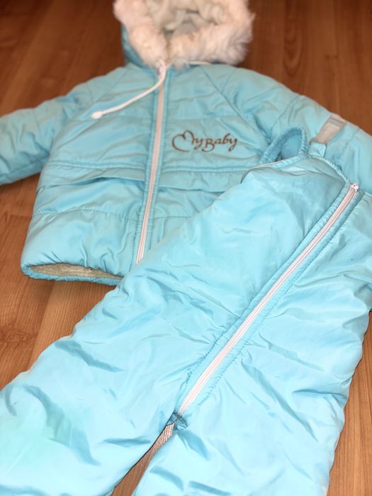 Зимовий дитячий комбінезон на овчині 86 розмір