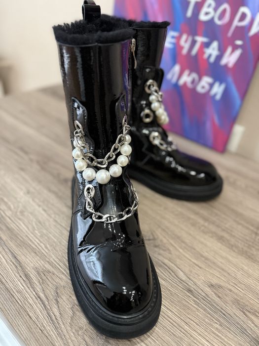 Женские лаковые ботинки attico зимние