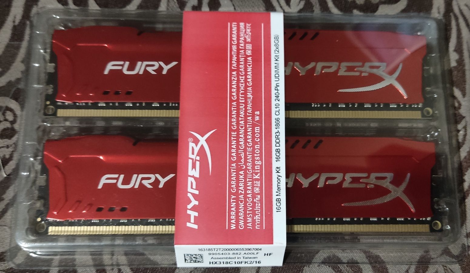 НОВАЯ Hyperx fury ddr3 8gb 1866Mhz под Intel и amd