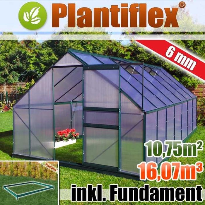 plantiflex szklarnia aluminiowa 250x430+fundament gruby poliwęglan 6mm
