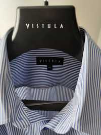 Piękna koszula Vistula roz. XL biała w niebieskie paski
