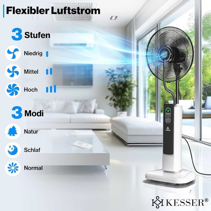 Wentylator Podłogowy KESSER Chłodzenie Wodą, Pilot