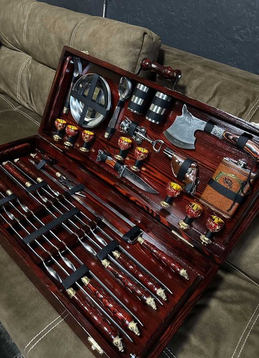 премиум подарок для мужчины, набор шампуров в кейсе, Шампура V.I.P