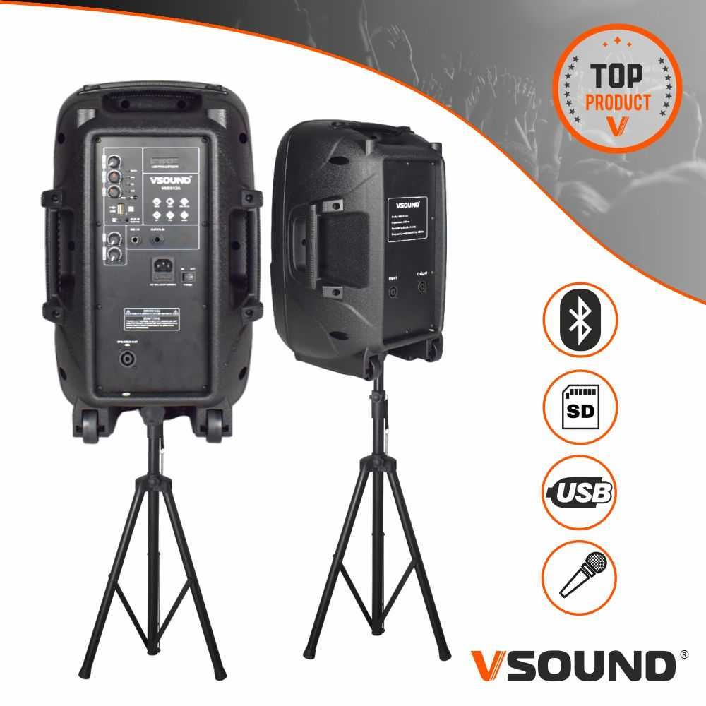 Conjunto coluna amplificada + coluna passiva 12", 800W