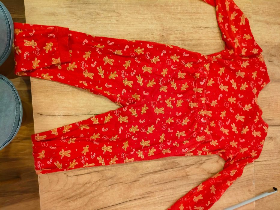 Piżama świąteczna 116 w ciasteczka piernikowy ludzik pierniczki ciaste