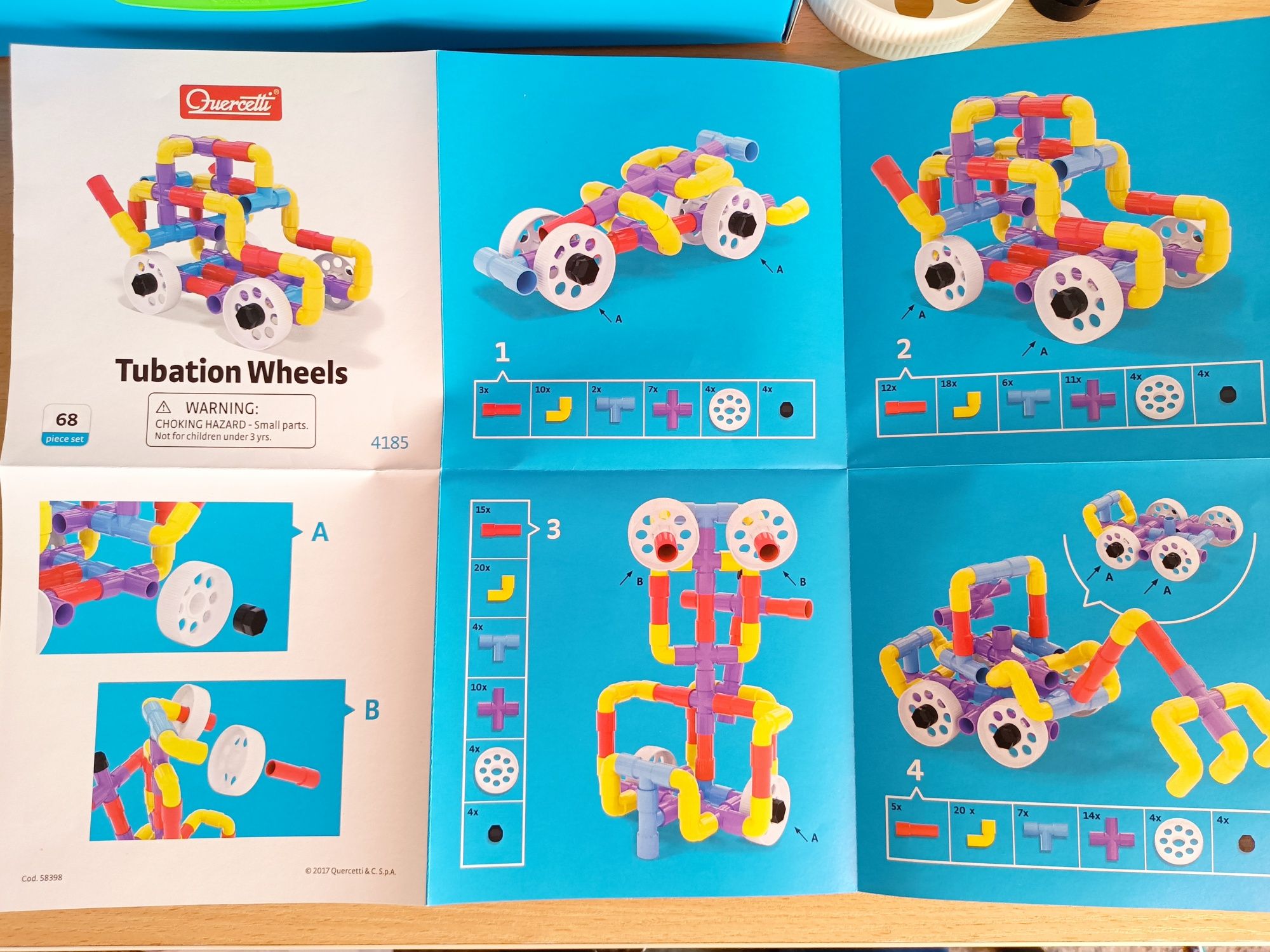 Zestaw konstrukcyjny tubation wheels 68 el Quercetti Toy