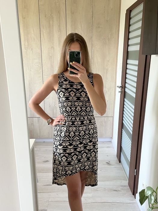 Letnia brązowa sukienka h&m