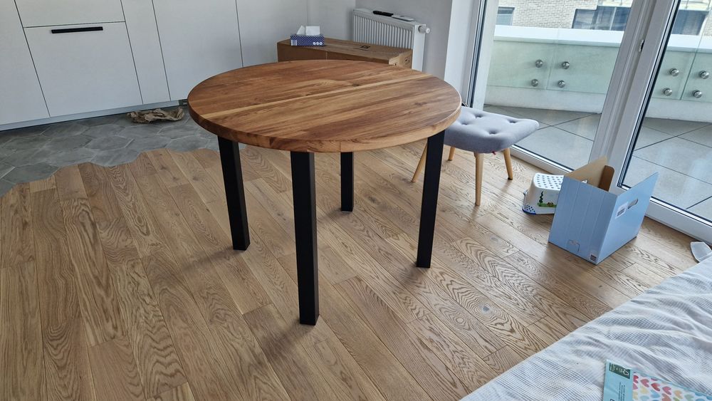 Stół loft lity drewniany dąb 100 cm nowy