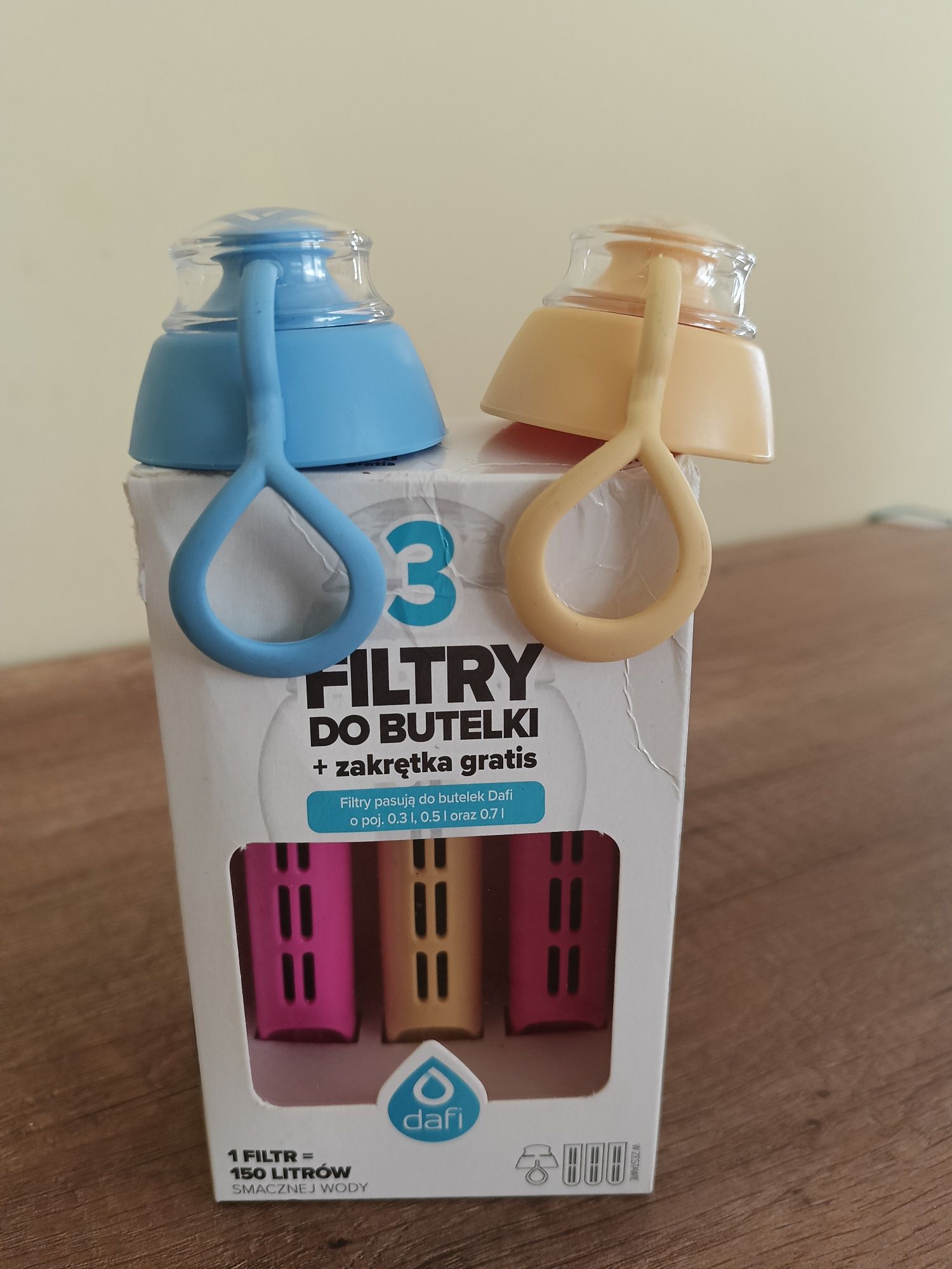 Filtry do butelki Dafi o poj. 0.3l, 0.5l, 0.7l + 2 zakrętki gratis