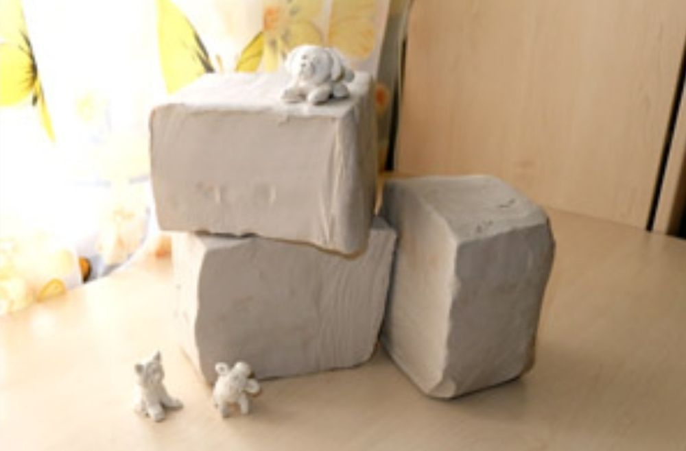 Глина белая для творчества 10 кг,керамическая масса, глина для лепки