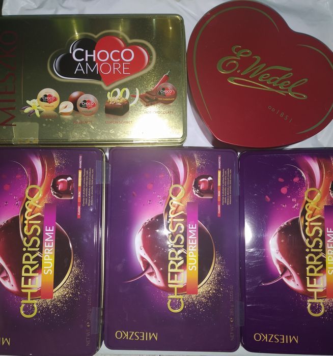 Zestaw metalowych puszek pudełek 5 sztuk