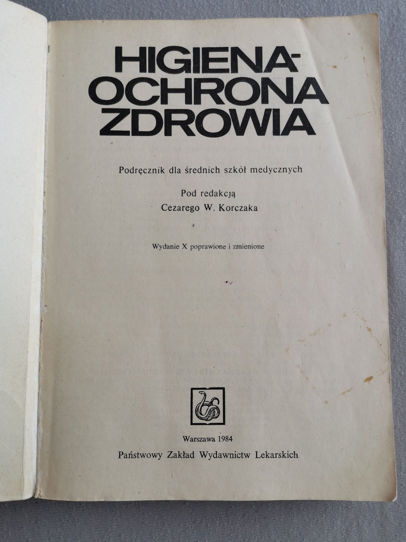 Podręcznik książka Higiena i ochrona zdrowia Cezary W. Korczak PZWL