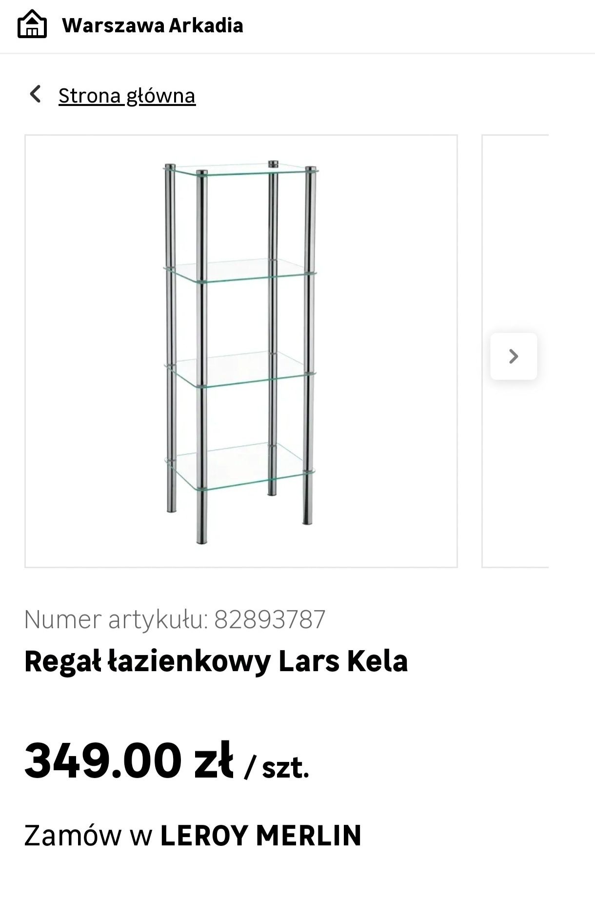 -50% Regał łazienkowy kuchenny szafka szkło chrom 107 cm