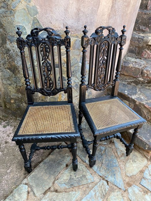 Cadeiras Artesanais Chinesas Séc XIX Madeira exótica Original 1,07 cm