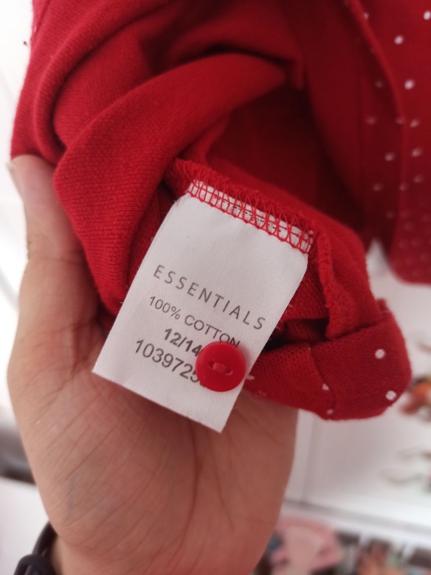 Koszulka polo roz. 12/14 Essentials #kropki #czerwony