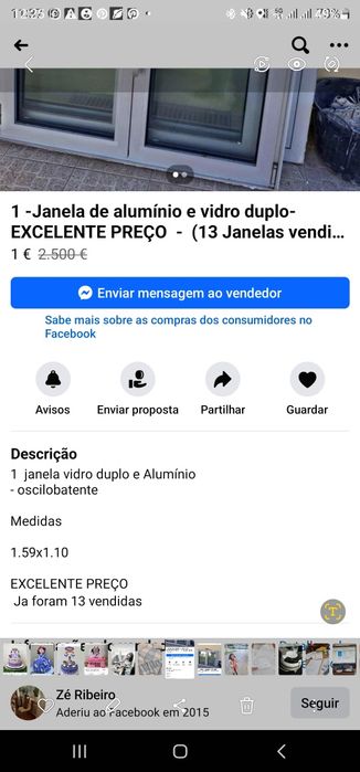 Janela oscilobatente de alumínio vidro duplo