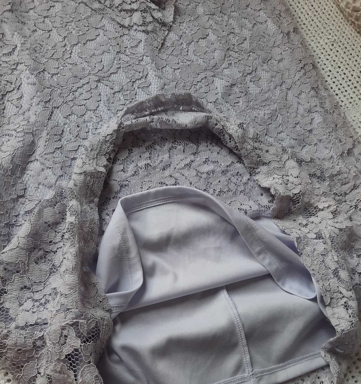 Zara Nowa lawendowa koronkowa pudrowa liliowa sukienka S/M M S/M