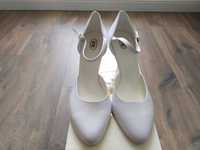 białe buty ślubne WITT nieuzywane rozm 39 model 196  obcas 8cm
