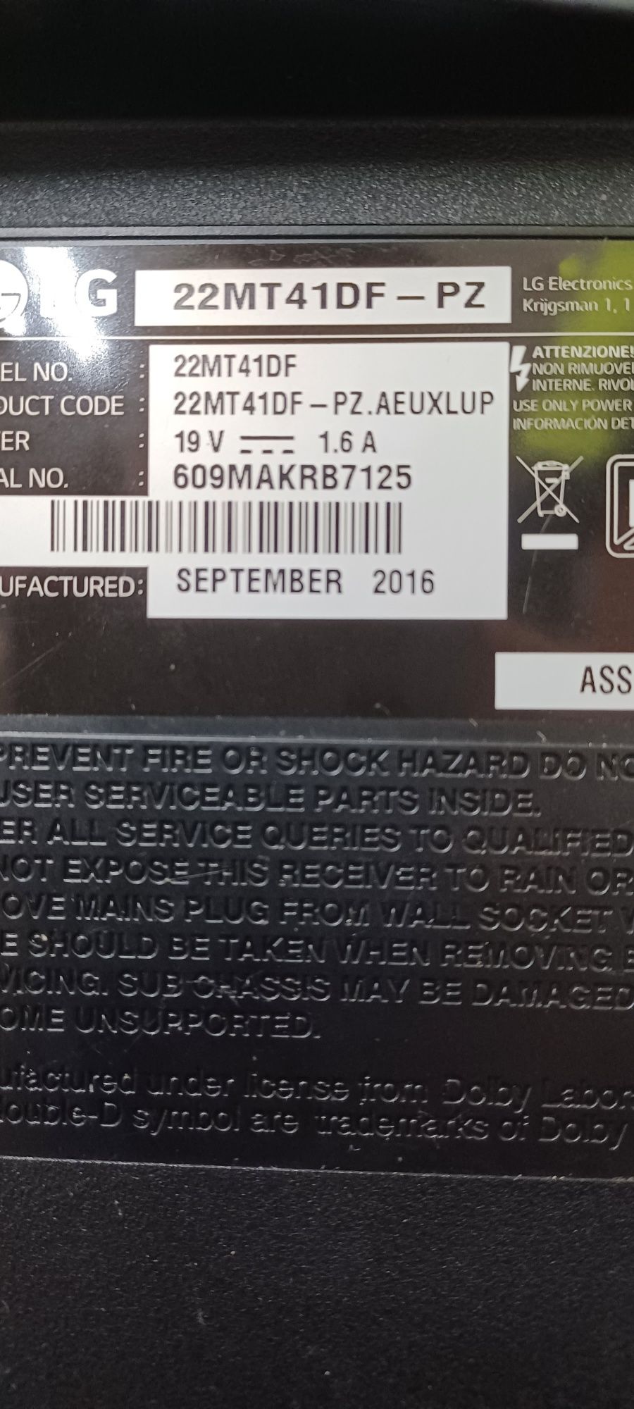 TV LG usada avariada