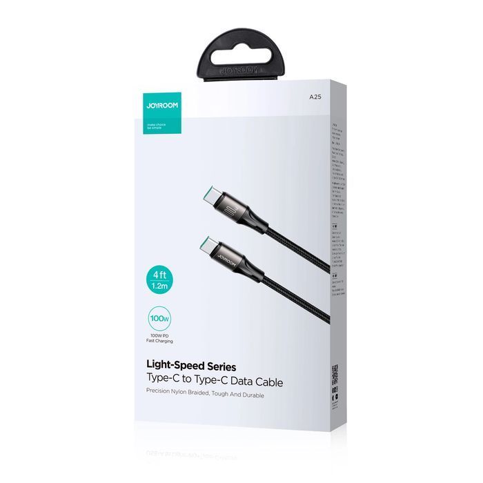 Kabel Joyroom Light-Speed Series 100W USB-C / USB-C 1.2m - czarny