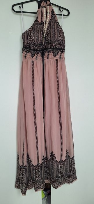 Sukienka maxi brudny róż